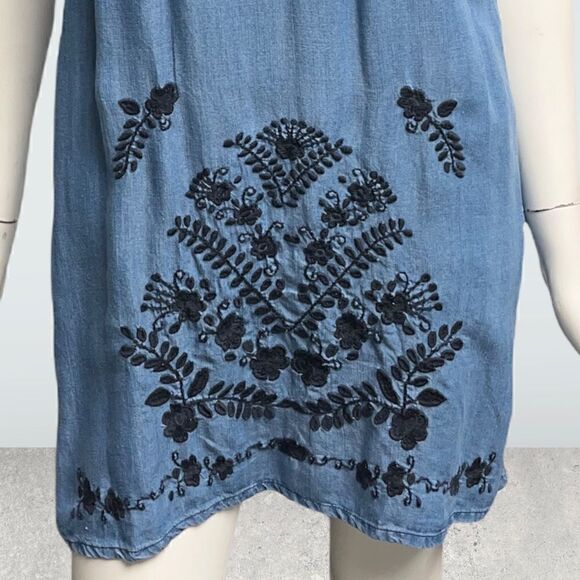 Love Stitch Rayon Embroidered Sleeveless Mini Dress - Picture 3 of 7